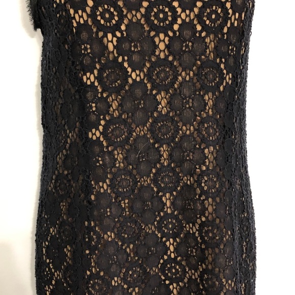 VINCE black nude silk lace fully lined shift dress - Picture 9 of 10